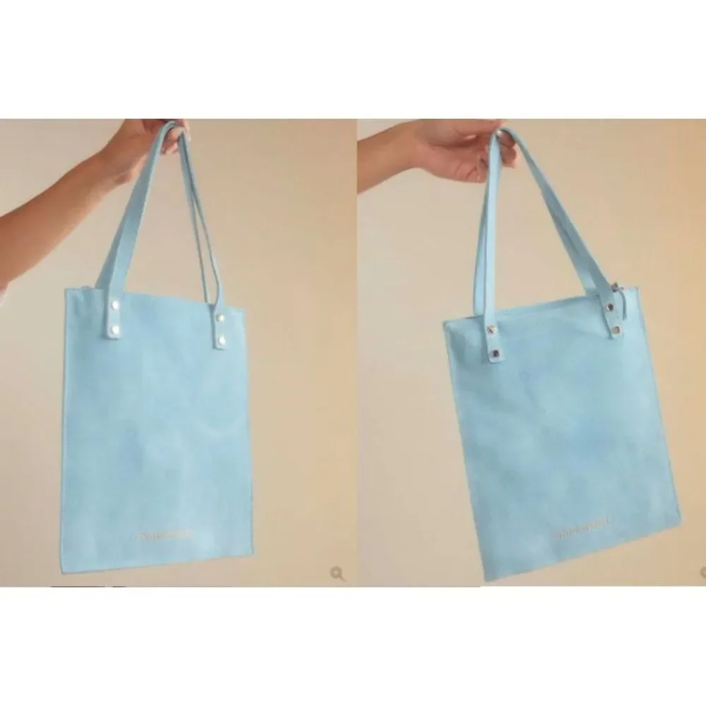 Cynthia Rowley Women's Sleek Suede Tote Bag NWT 198 Light Blue